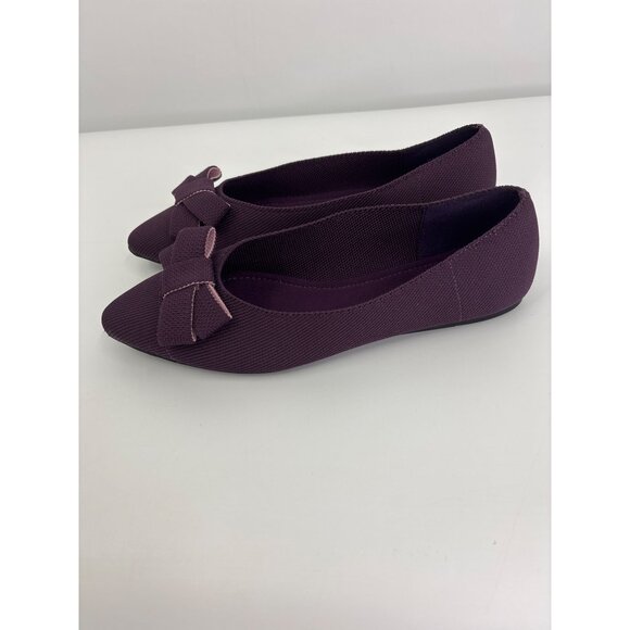 41 Hawthorn Oaklyn Textile Stretch Bow Ballet Flat Shoe Purple Sz 7.5 NWOB - Picture 4 of 6